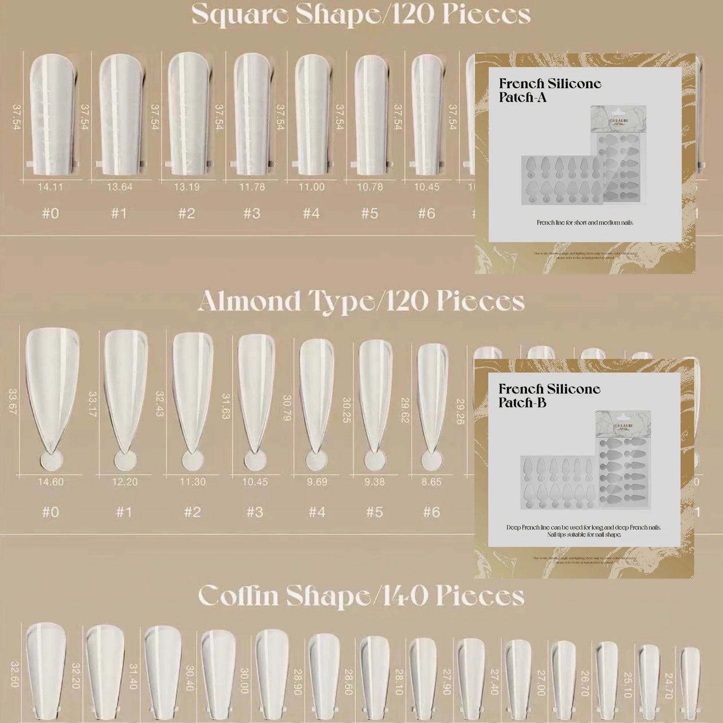 Gulauri Shaped Upper Nail Forms/Dual Forms
