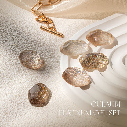 Gulauri Platinum Gel Set 6 Colors UV Nail Gel Diamond Shining Glitter